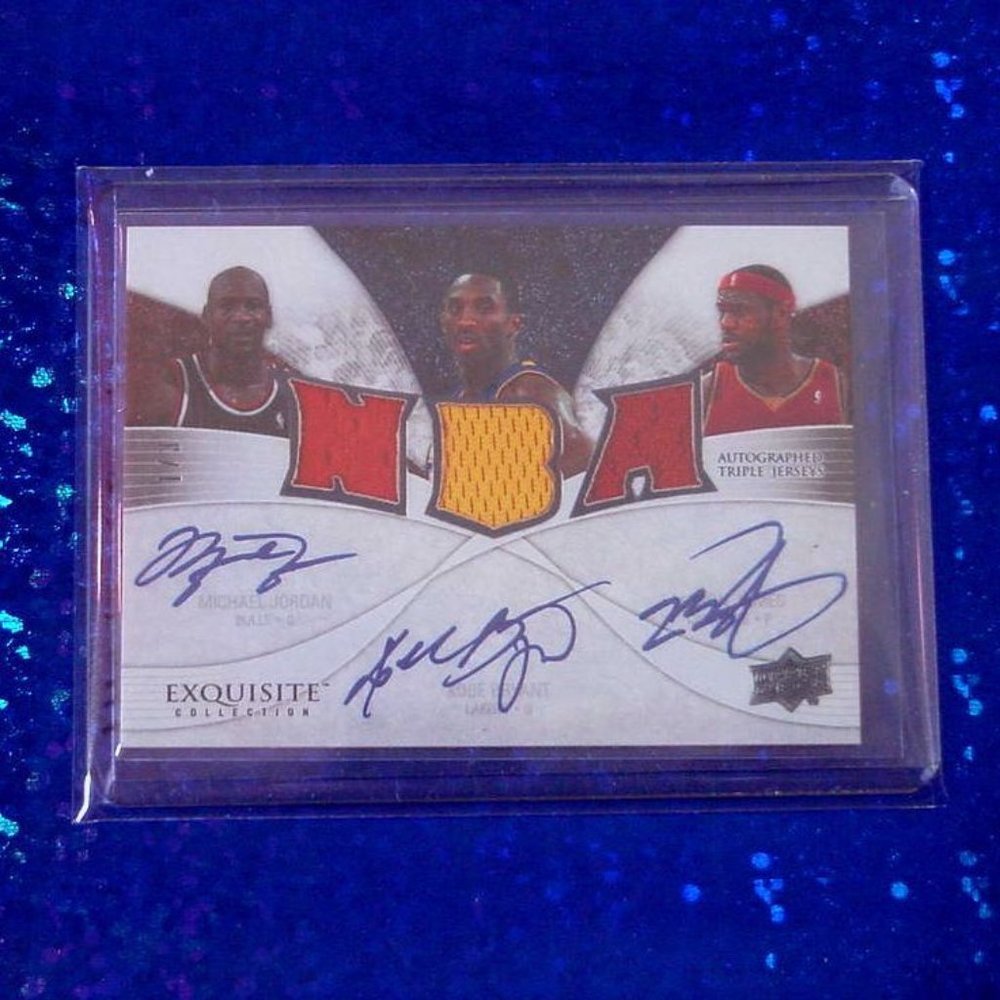 Michael Jordan, Kobe Bryant, LeBron James Autographed Card